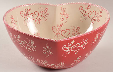Floral Lace Romance 9" Heart Shaped Bowl