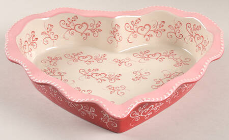 Floral Lace Romance 11" Heart Baker