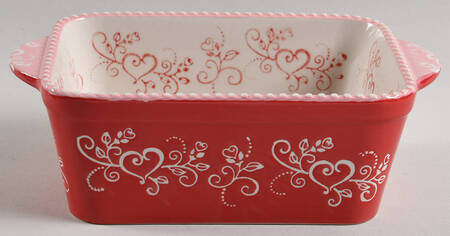 Floral Lace Romance 8" Handled Rectangular Baker