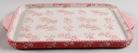 Floral Lace Romance 13" Rectangular Handled Lid-It for 13" Baker
