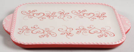 Floral Lace Romance 8" Rectangular Handled Lid-It for 8" Baker