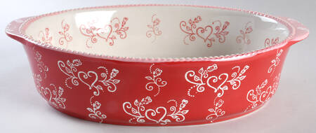 Floral Lace Romance 3 Qt Oval Covered Casserole No Lid