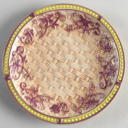 Floral Lace Basketweave Spring Salad Plate