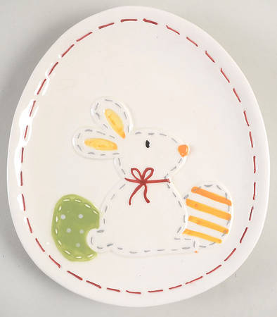 Easter Stitch 9" Egg Shape Plate