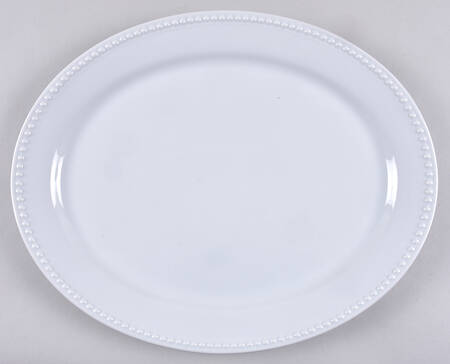 Beaded Cream 15" Oval Serving Platter