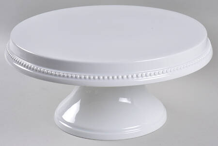 Beaded Cream Footed Cake Plate
