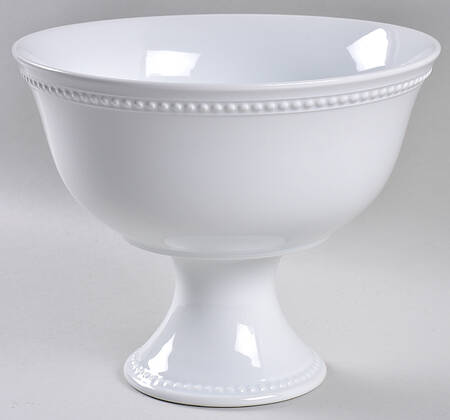 Beaded Cream 9" Footed Bowl