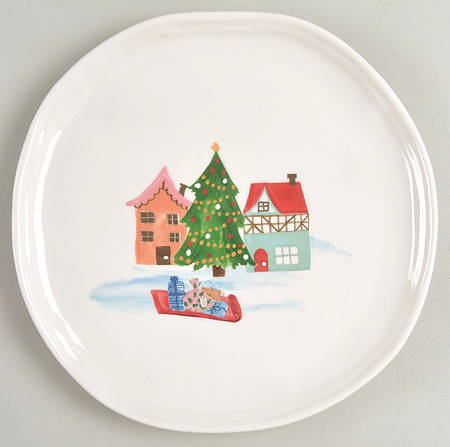 Christmas Village Salad Plate
