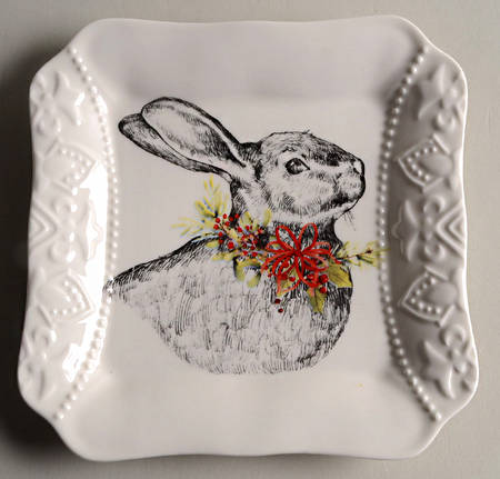 Furry Christmas Salad/Dessert Plate