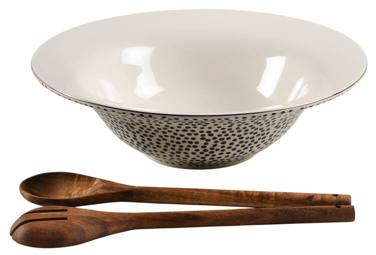 Polka Dot 3 Piece Salad Set (SB12 & SLD2W)