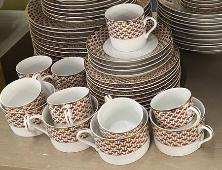 Manhattan Rust Flat Demitasse Cup & Saucer Set