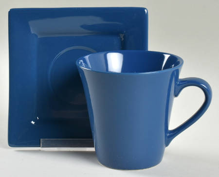 Nova Dark Blue (Denim) Flat Cup & Saucer Set