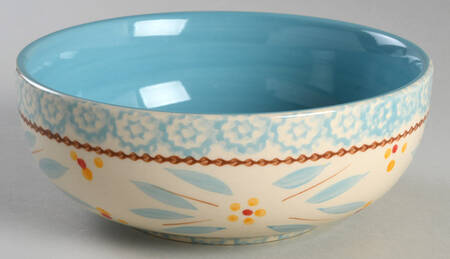 Old World Aqua Soup/Cereal Bowl