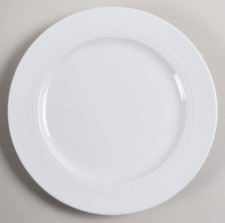 Beaded White Salad Plate
