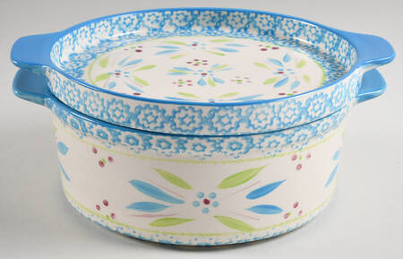 Old World Oceanfetti 9" Round Handled Baker & Lid-It (ROBH9A & LDIR9)