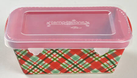 Plaid Holiday (Christmas) Mini Loaf Pan with Plastic Lid