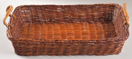 Cranberry-Plain Wicker Basket for 12" Rectangular Baker