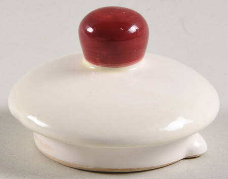 Toile Red Teapot Lid for Individual Teapot with Cup