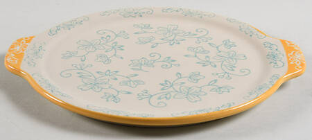 Floral Lace Teal 9" Round Lid-It (Trivet,Tray,Baker Lid)