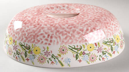 Bouquet Pink Lid for 2 Quart Oval Covered Casserole