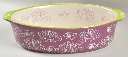 Floral Lace Spring 14" Oblong Baker