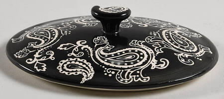 Vintagepaisley-Black Lid for 9 Oz Individual Oval Casserole