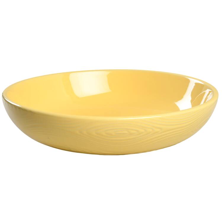 Woodland Buttercream 12" Shallow Round Bowl