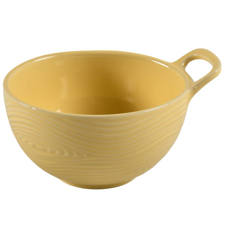 Woodland Buttercream Soup/Cereal Bowl with Upswept Handles