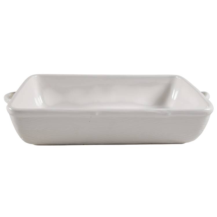 Woodland White 14" Rectangular Handled Baker by Temp-Tations