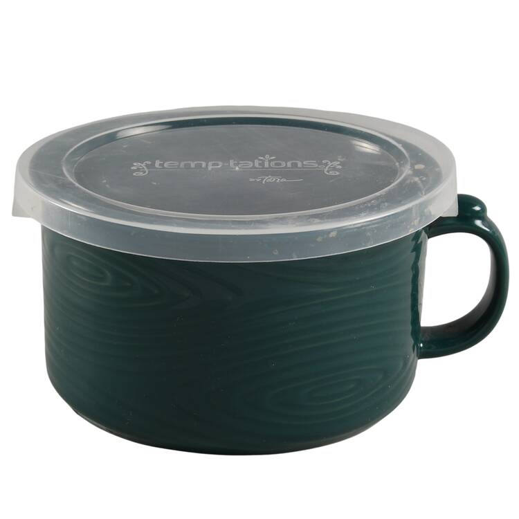 Woodland Emerald Green 25 Oz Soup Mug & Plastic Lid