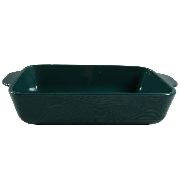 Woodland Emerald Green 15" Rectangular Tab Handled Baker