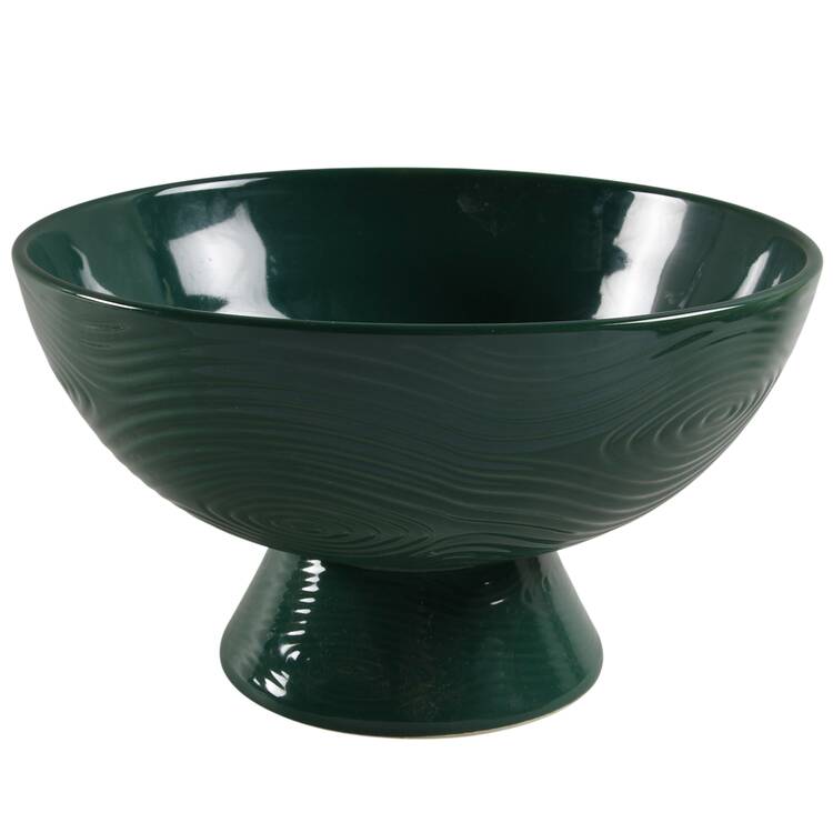 Woodland Emerald Green 10" Pedestal Bowl