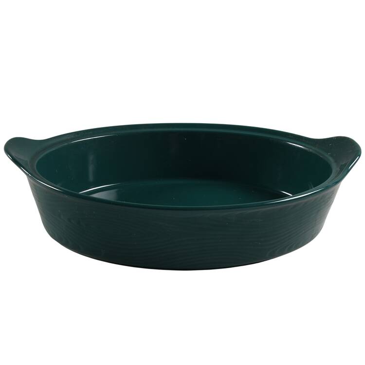 Woodland Emerald Green 14" Oval Tab Handled Baker No Lid-It