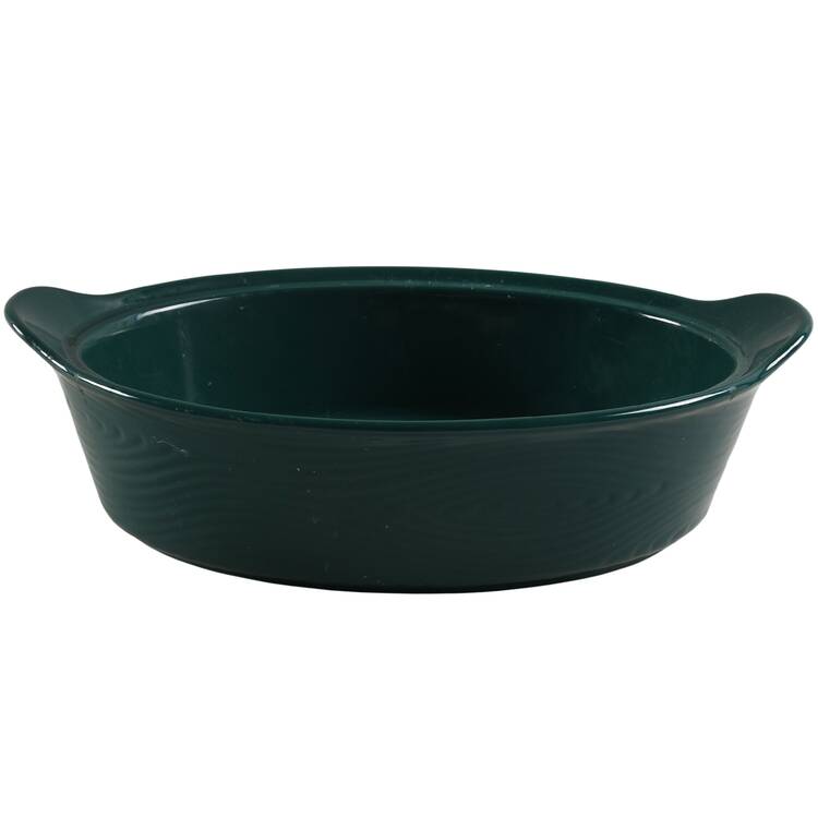 Woodland Emerald Green 12" Oval Tab Handled Baker No Lid-It