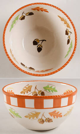 Old World-Fall Acorn & Leaf 6" Nesting Bowl