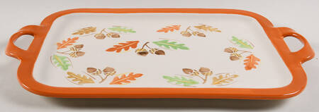 Old World-Fall Acorn & Leaf 16" Rectangular Lid-It (Trivet, Tray, Baker Lid)