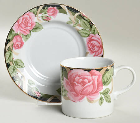 Rambling Flat Cup & Saucer Set by Tienshan