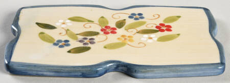 Petals Blue Ceramic Trivet for 7" Rectangular Baker