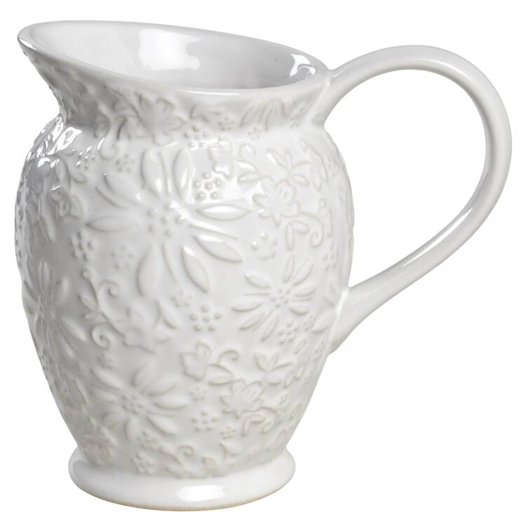 Classic Sculptural White 20 Oz Pitcher