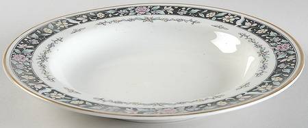 Ebony Bouquet Rim Soup Bowl