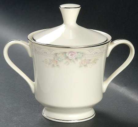 Ivory Lace Sugar Bowl & Lid