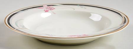 Royal Orchid Rim Soup Bowl