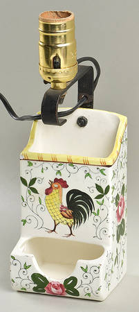 Early Provincial Electric Match Box Holder Lamp