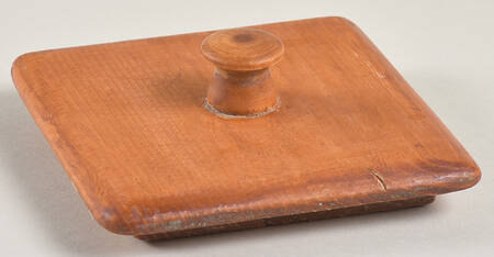 Early Provincial Wood Lid for Square Coffee Canister