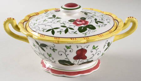 Early Provincial Footed Candy Dish & Lid