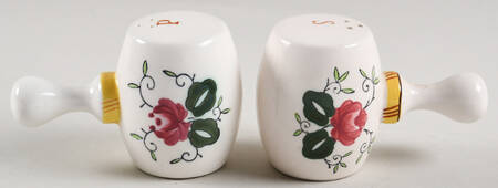 Early Provincial Salt & Pepper Set with Stick Handle