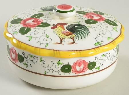 Early Provincial Lazy Susan Center with Lid