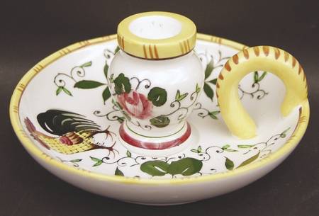 Early Provincial Handled Candleholder