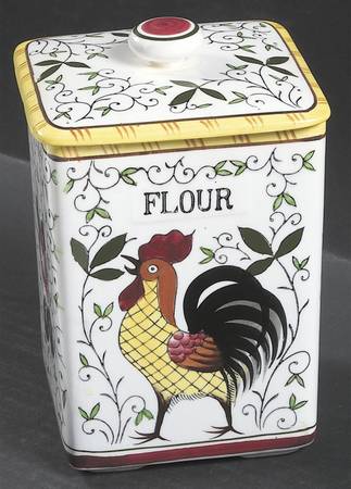 Early Provincial Square Flour Canister & Lid