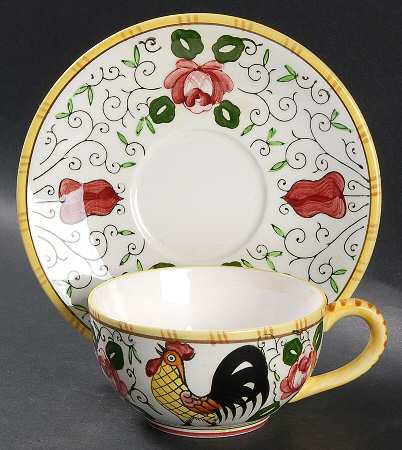 Early Provincial Flat Cup & Saucer Set